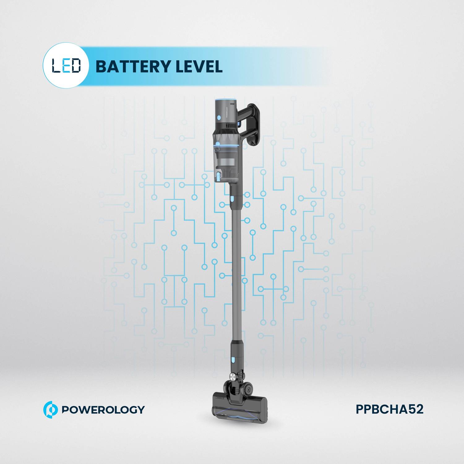 Powerology Cordless Stick Vacuum Cleaner - Black