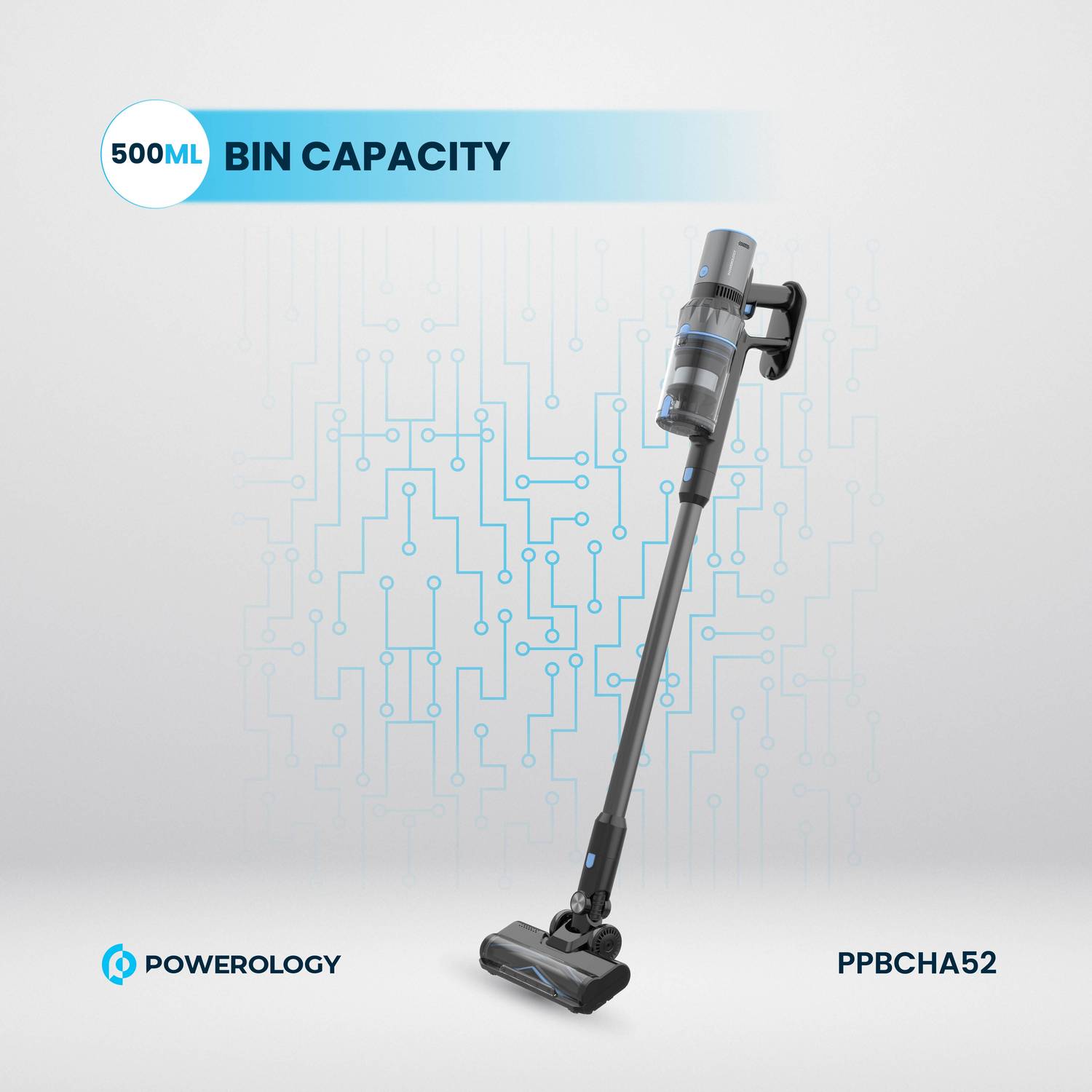 Powerology Cordless Stick Vacuum Cleaner - Black