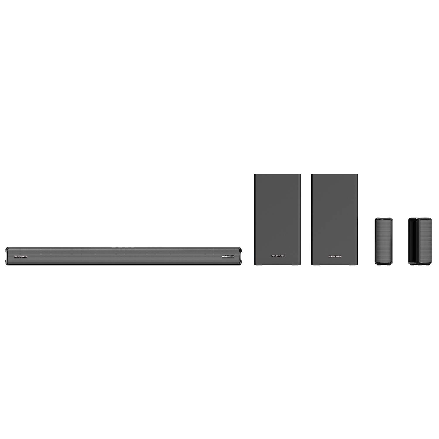 Powerology 5.2.4CH Home Theater Soundbar with Dolby Atmos, Wireless Subwoofer & Wireless