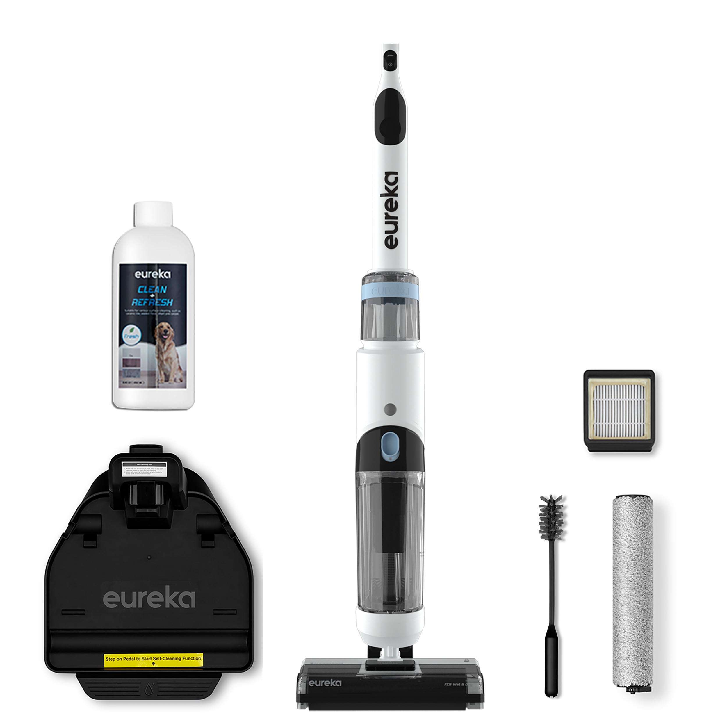 Eureka NEW500 Cordless Wet Dry Vacuum Mop for Multi-Surface Lightweight Hardwood Floors Cleaner with Self-Cleaning System