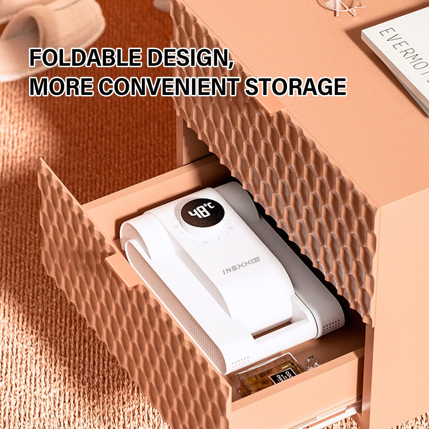 SkyKey Hacer Electric Shoes Dryer Corded Boots Warmer with Folding and Drying Rack for Gloves Electric Shoe Dryer &ndash; White