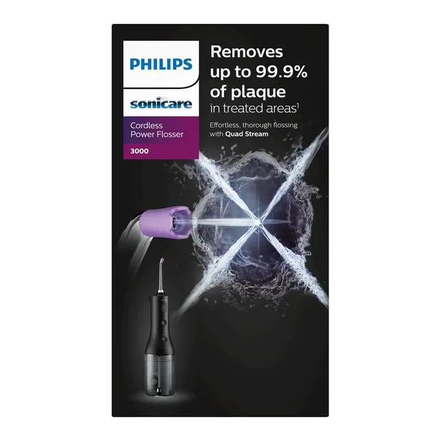 Philips Sonicare Cordless Power Flosser 3000 Oral Irrigator High End, Black