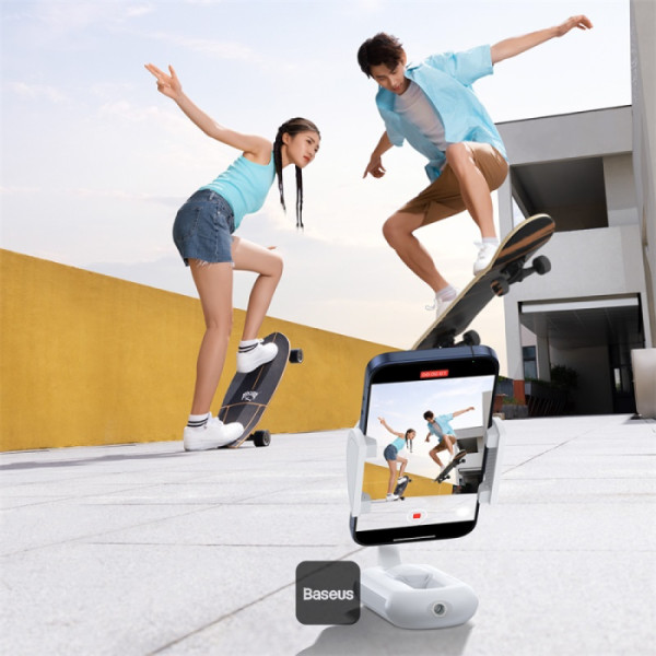 Baseus TechShot Dual-Support Magnetic & Clamping Selfie Stick Tripod with Bluetooth Remote - White