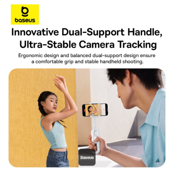 Baseus TechShot Dual-Support Magnetic & Clamping Selfie Stick Tripod with Bluetooth Remote - White