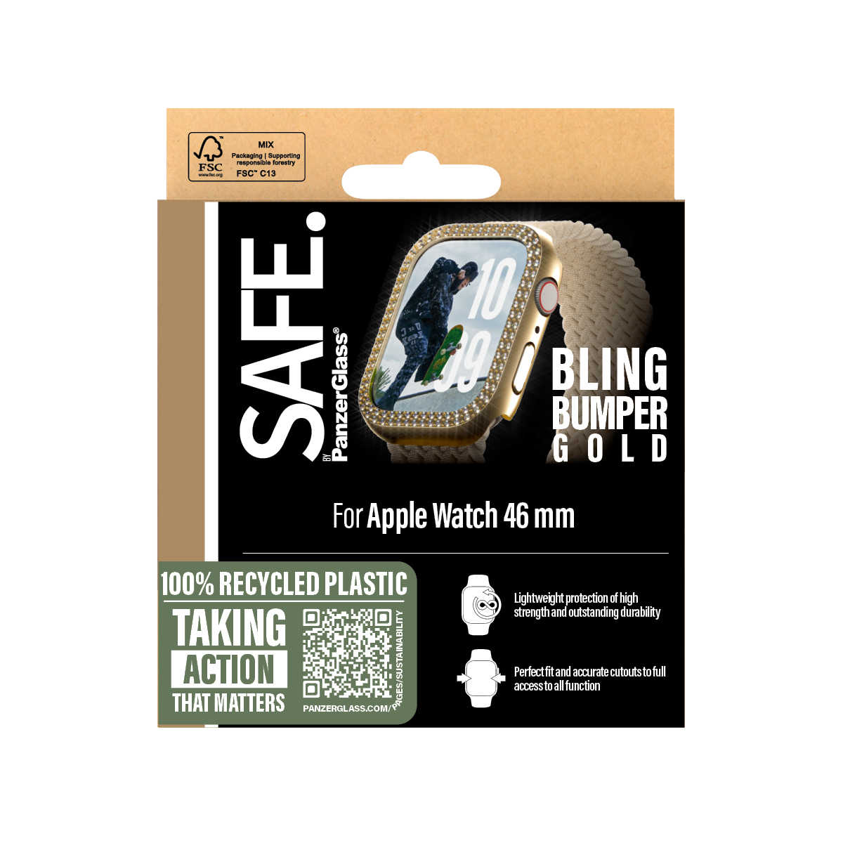 PanzerGlass® Screen Protector Bling Bumper Apple Watch - 46mm '24 - Gold