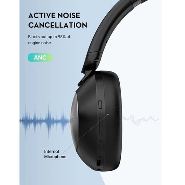 RAVPower RP-BH1019 Quiet Comfort Wireless Over-Ear Headphones Black