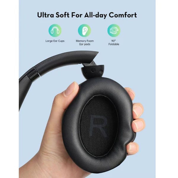 RAVPower RP-BH1019 Quiet Comfort Wireless Over-Ear Headphones Black