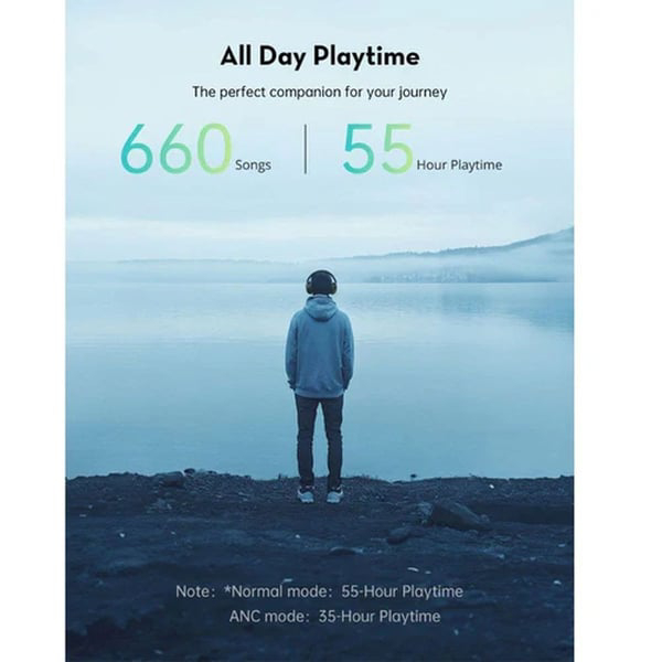 RAVPower RP-BH1019 Quiet Comfort Wireless Over-Ear Headphones Black