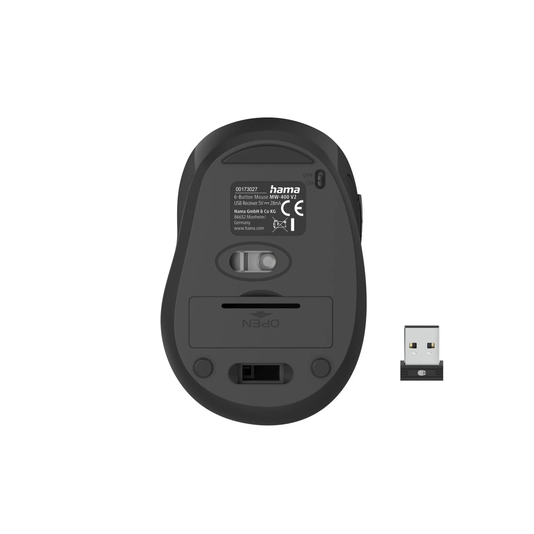 Hama Optical 6-button Wireless Mouse "Mw-400 V2", Ergonomic, USB Receiver - Denim