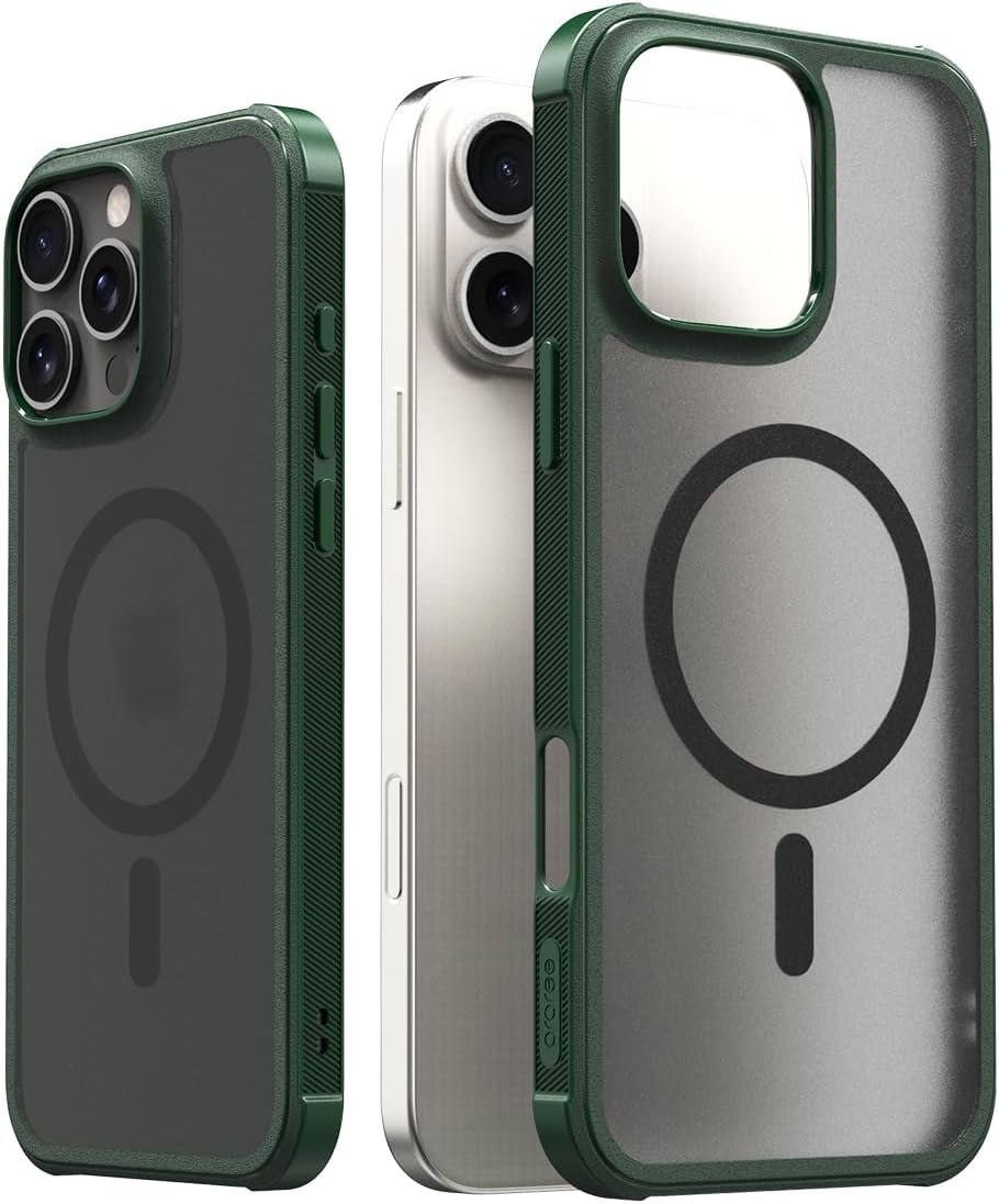 Arareee Duple MagSafe Armor Slim Case For iPhone 16 Pro Max - Green