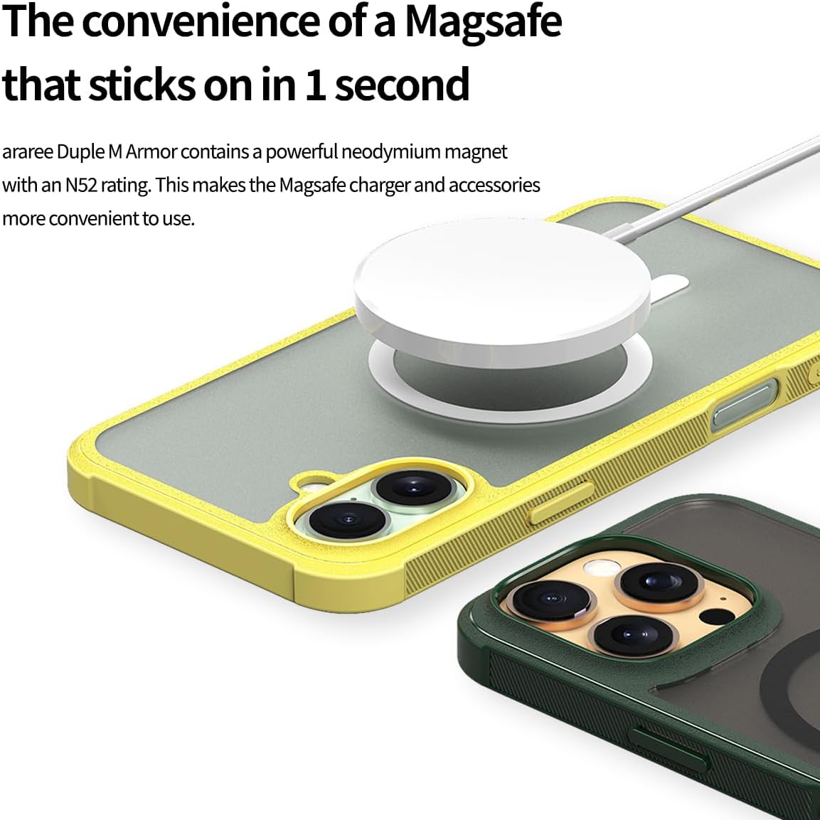 Arareee Duple MagSafe Armor Slim Case For iPhone 16 Pro Max - Green