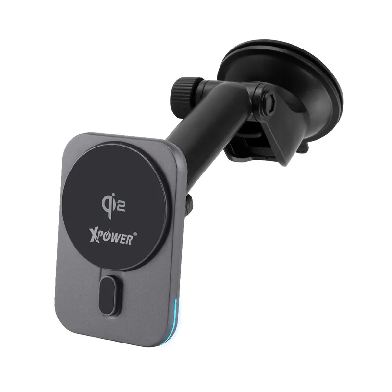 XPower 15W 3-in-1 Wireless Charging Car Mount Holder - Gray