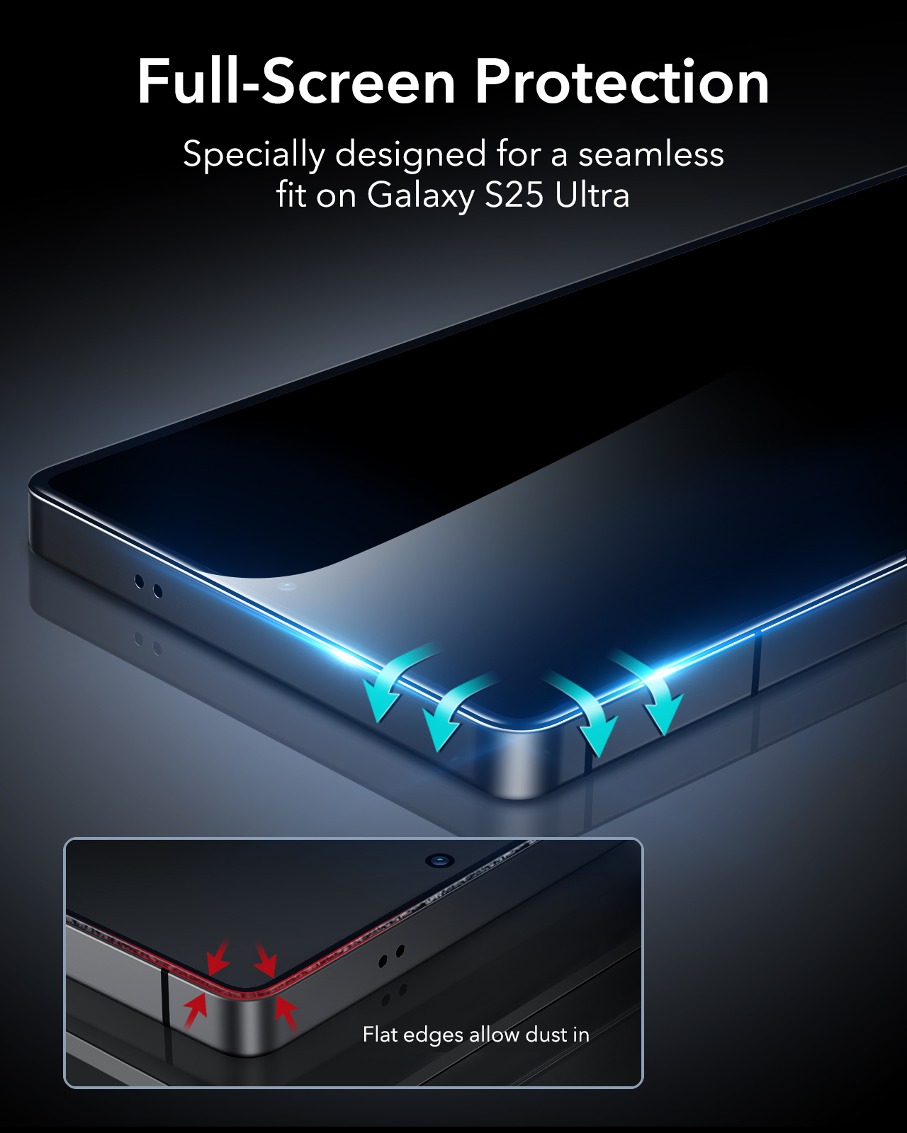 ESR Galaxy S25 Ultra Privacy Tempered Glass - Black