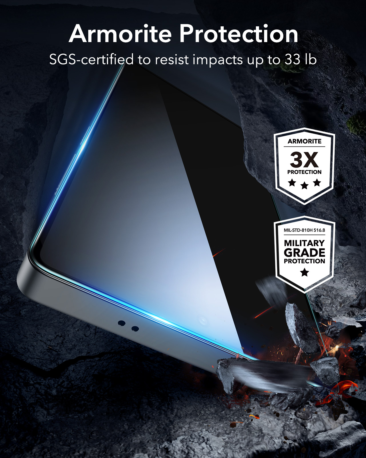 ESR Galaxy S25 Ultra Privacy Tempered Glass - Black