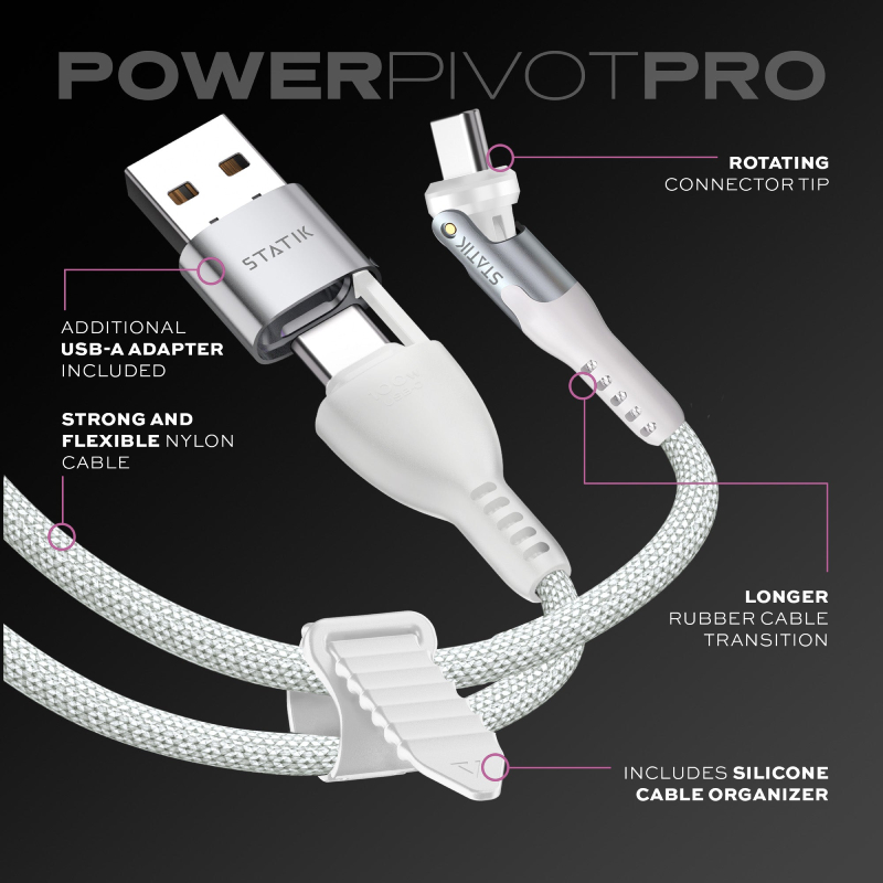 Statik PowerPivot Pro 100w Nylon Braided C-C Cable - 3 Meter
