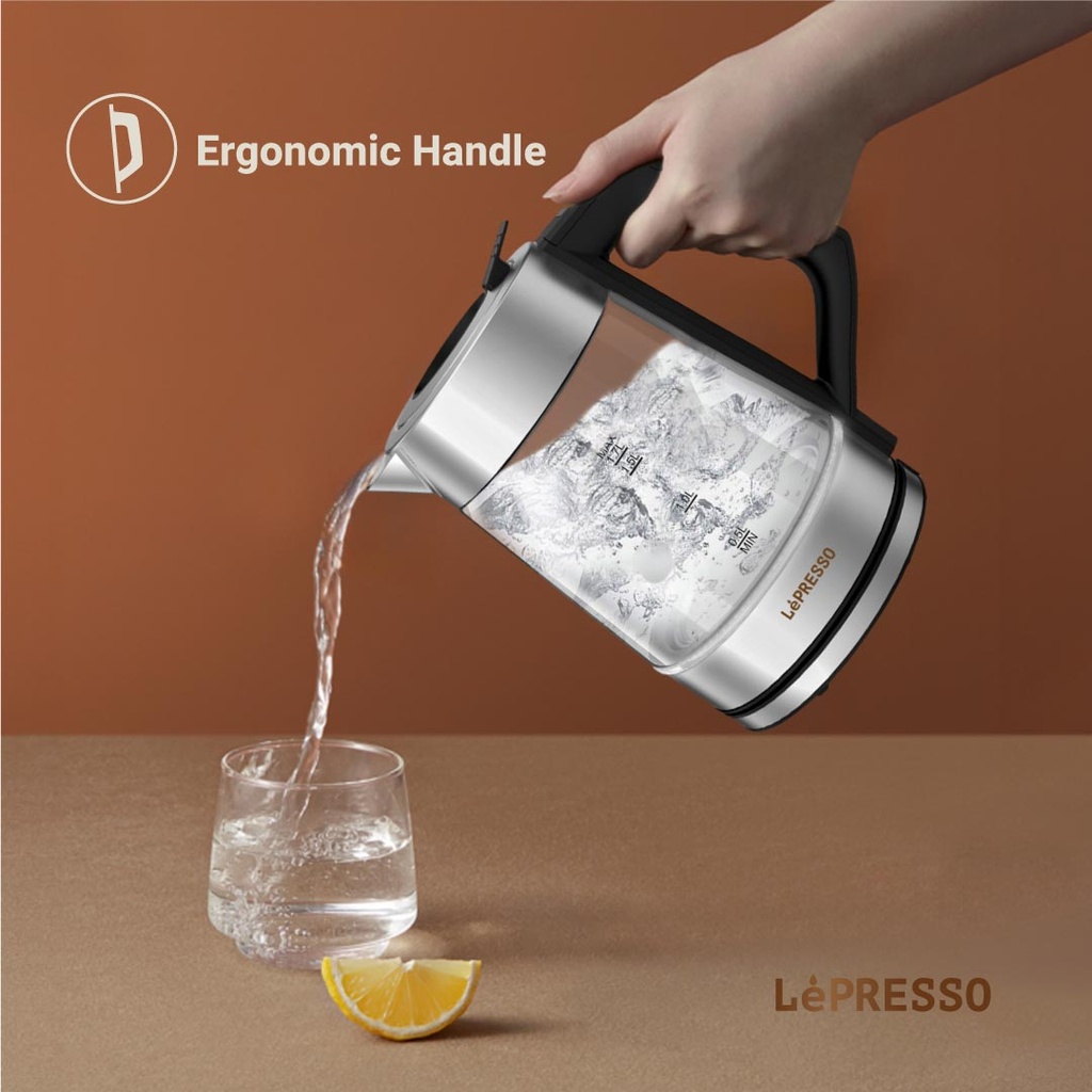 LePresso Multi-Temperature Illuminated Glass Kettle - Black