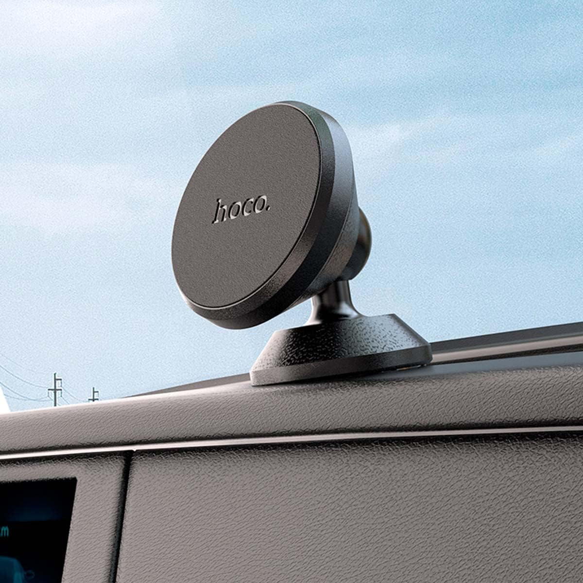 Hoco CA79 League Magnetic Car Mount (Center Console), Fits 4.5 to 7 inch Mobile Phones, Black