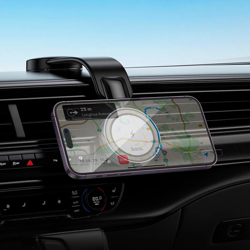 HOCO Car Holder Totem Ring Magnetic Wireless Fast Charging - HW29