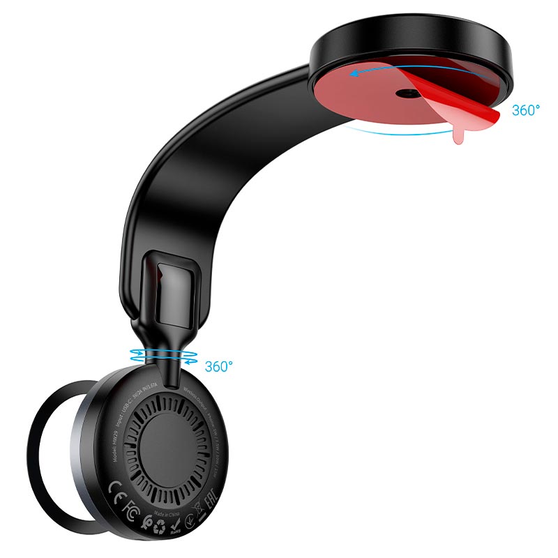 HOCO Car Holder Totem Ring Magnetic Wireless Fast Charging - HW29