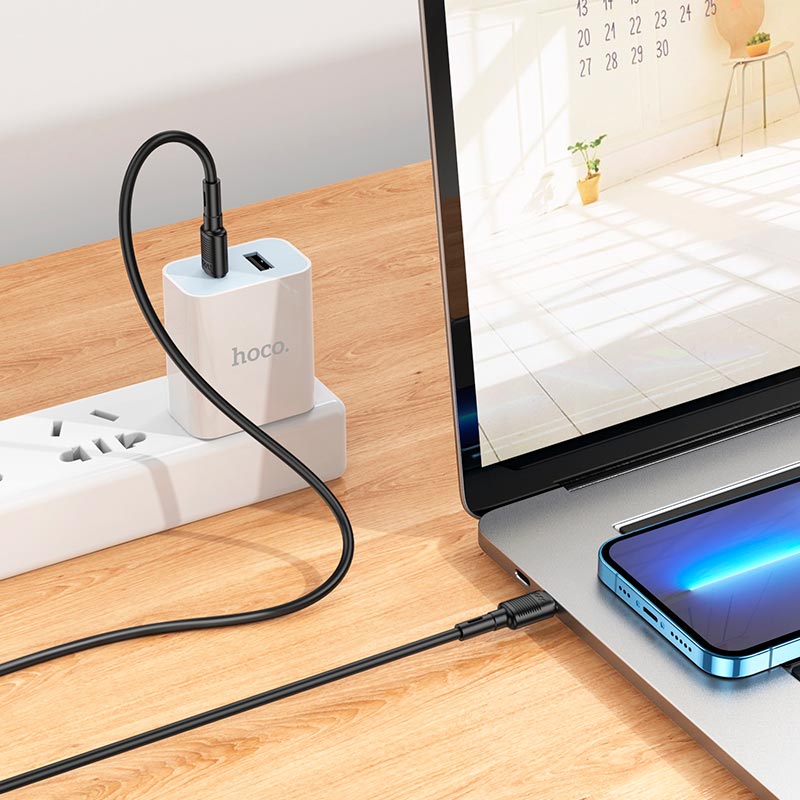 Hoco Type-c to Type-c Victory Charging Data Cable X83 - Black