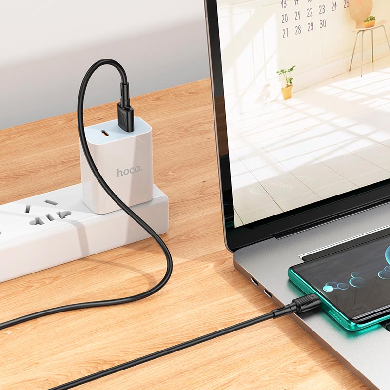 HOCO Type-c Victory Charging Data Cable X83 - Black