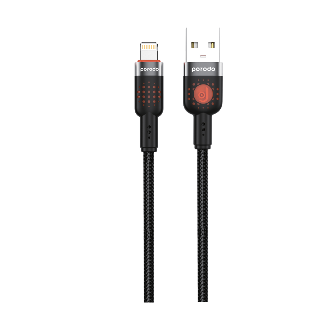 Porodo Braided Cable USB-A to Lightning - Black