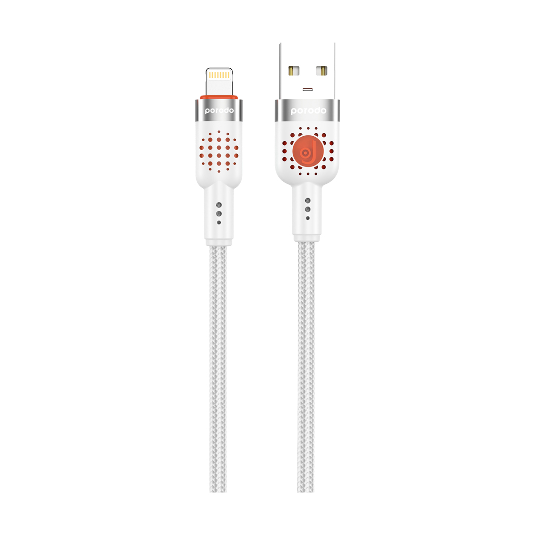 Porodo Braided Cable USB-A to Lightning - White