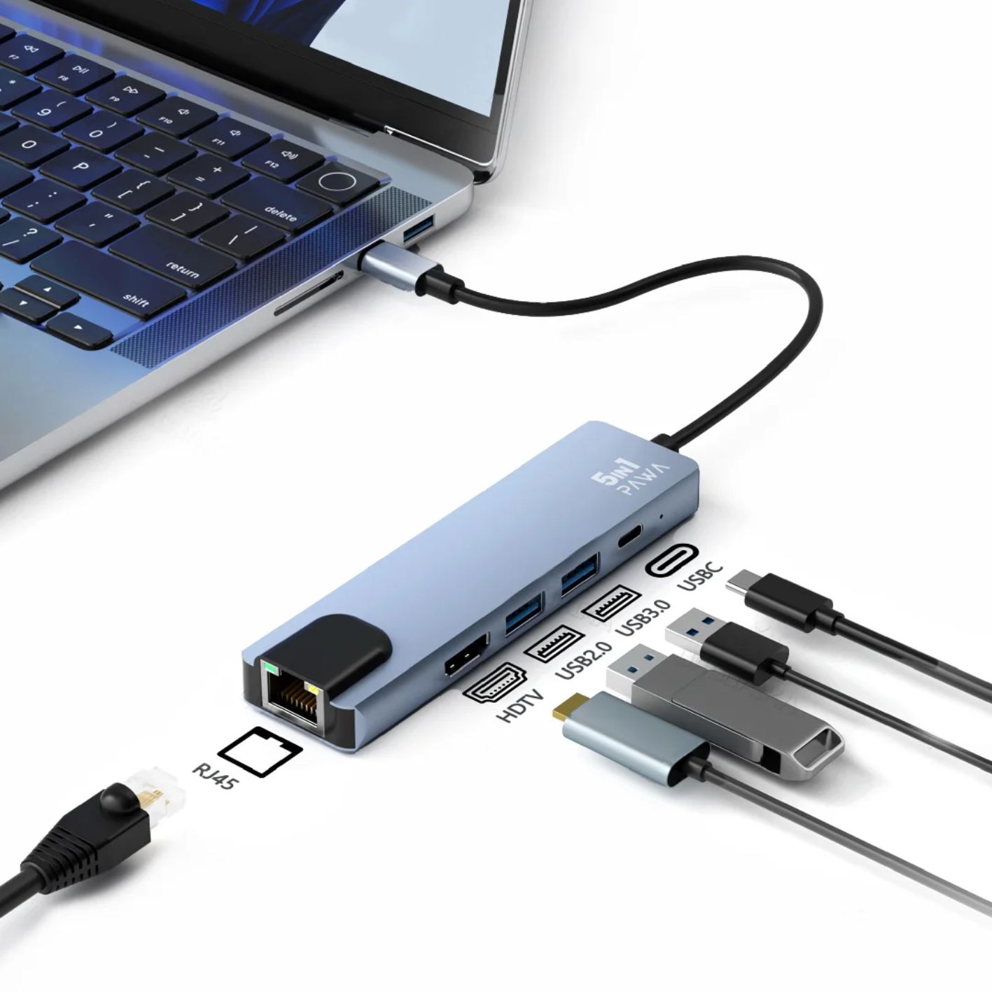 PAWA 5 in 1 USB-C HUB With 4K HDMI