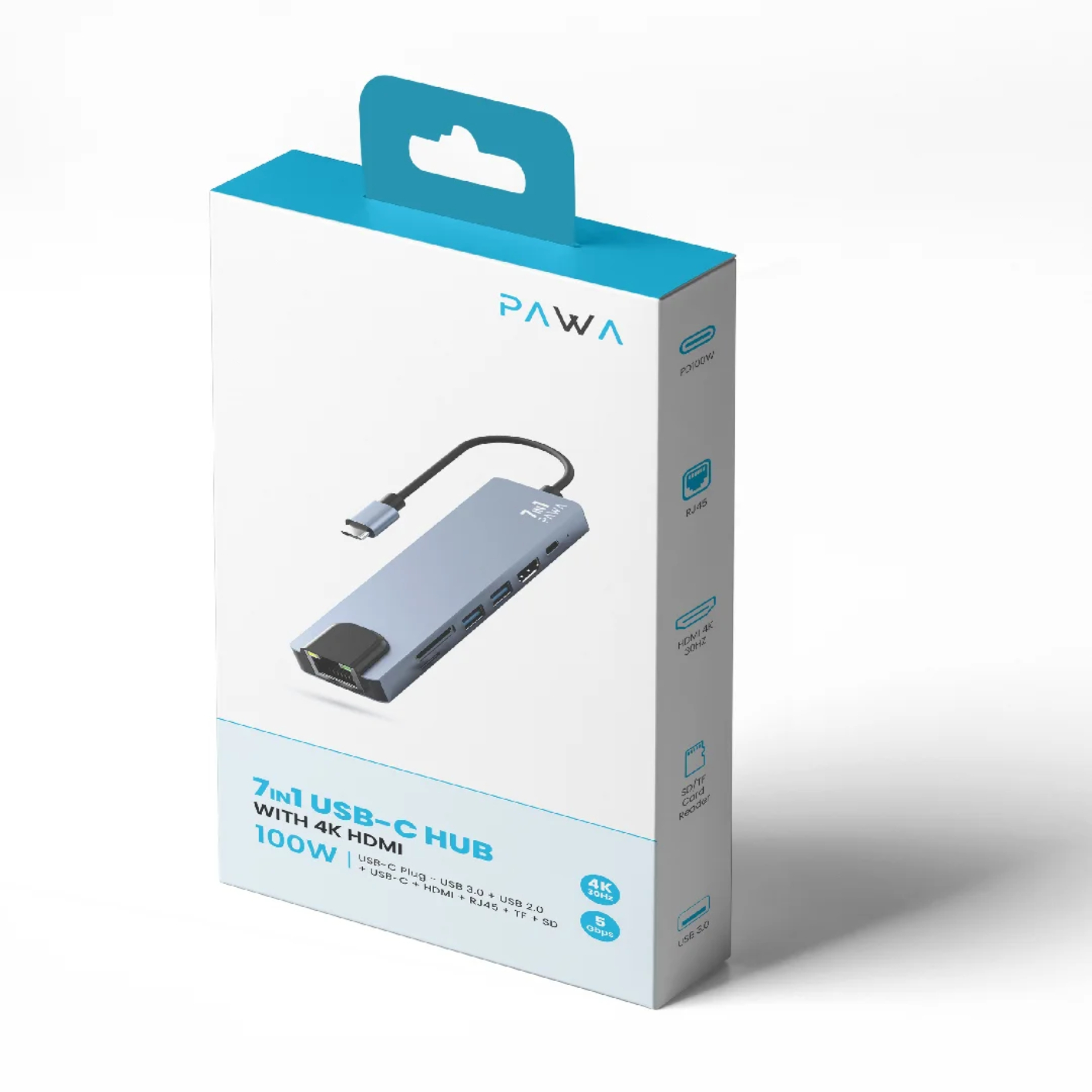 PAWA 7-in-1 USB-C Hub With 4k HDMI