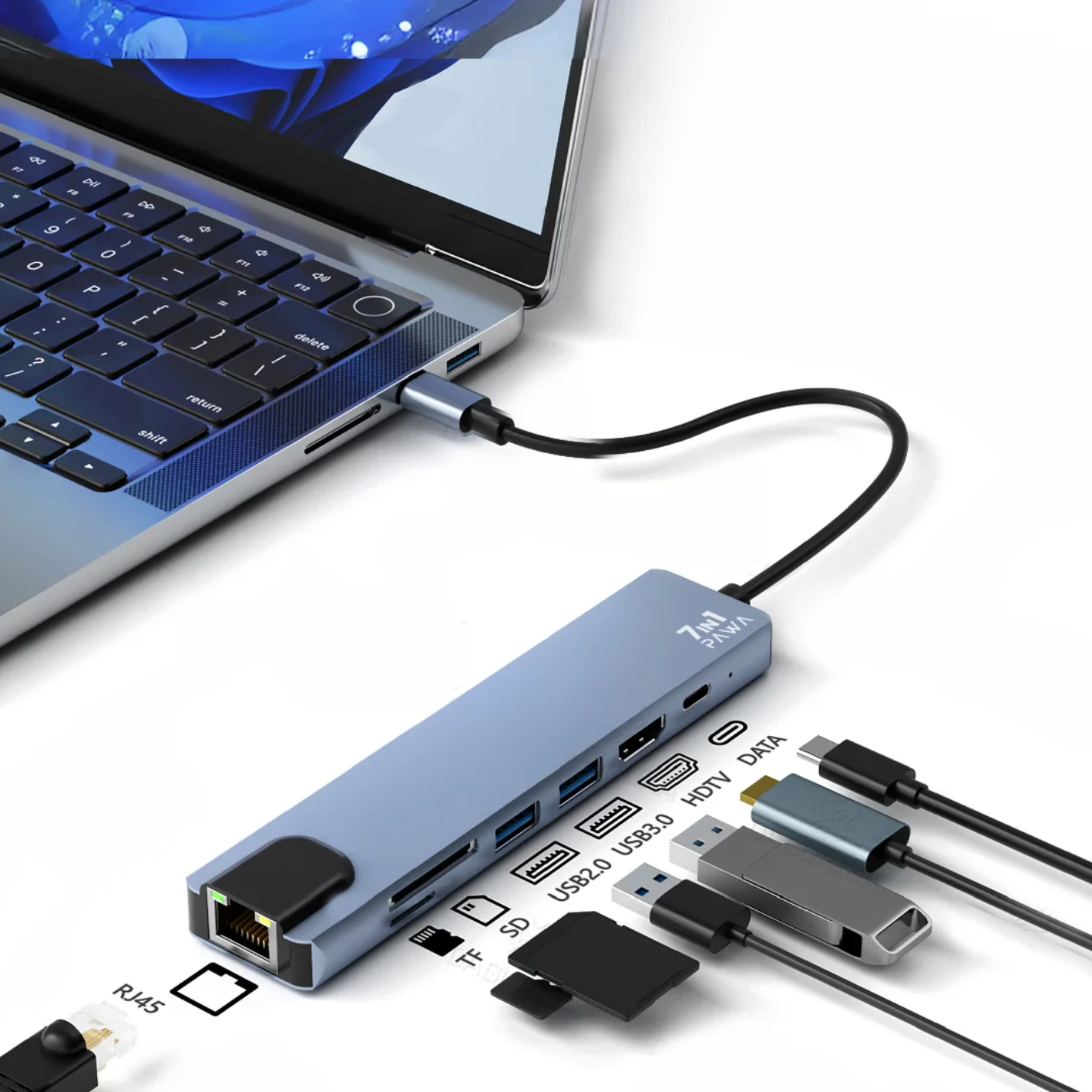 PAWA 7-in-1 USB-C Hub With 4k HDMI