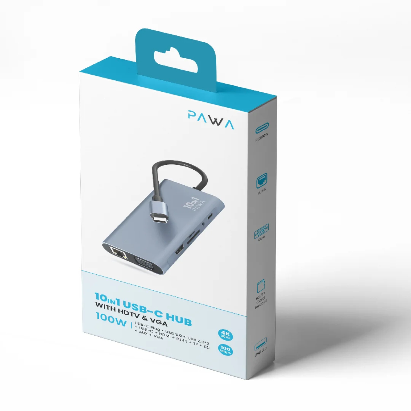 PAWA 10-in-1 USB-C HUB With HDTV & VGA