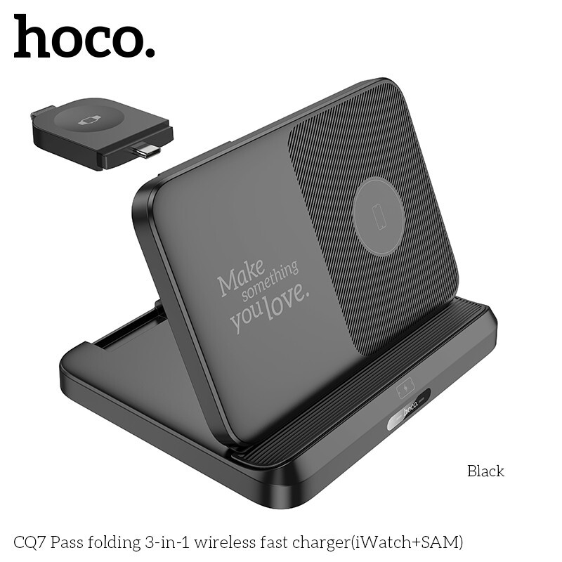 Hoco 3 in1 Wireless Charging Foldable Desktop Stand CQ7