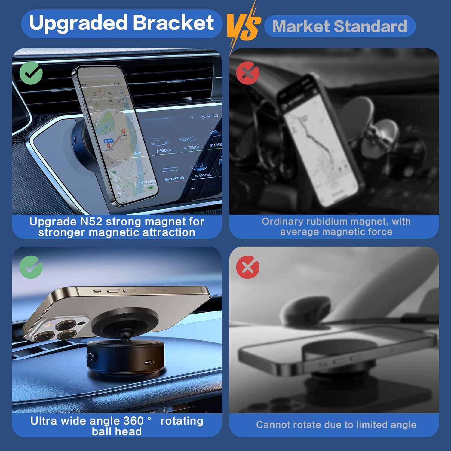 Sky Vacuum Suction Phone Holder Mobile Phone Holder - Black