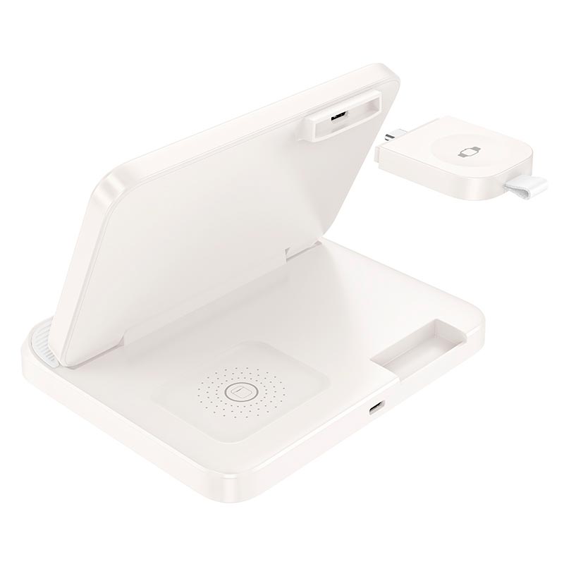 Hoco 3in1 Wireless Charging Foldable Desktop Stand CQ7 - White