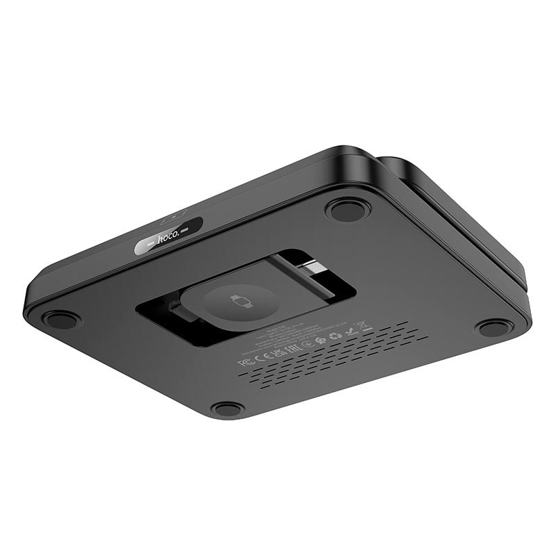 Hoco 3in1 Wireless Charging Foldable Desktop Stand CQ7 - Black