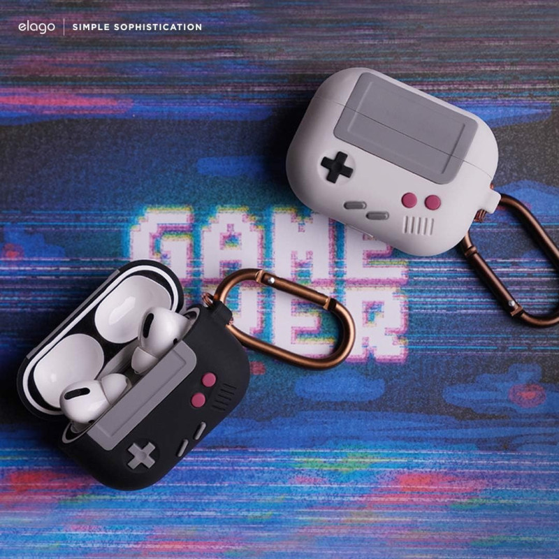 Elago AW5 AirPods Pro Case, Classic Handheld Game Console Design Case With Keychain for AirPods Pro - Black