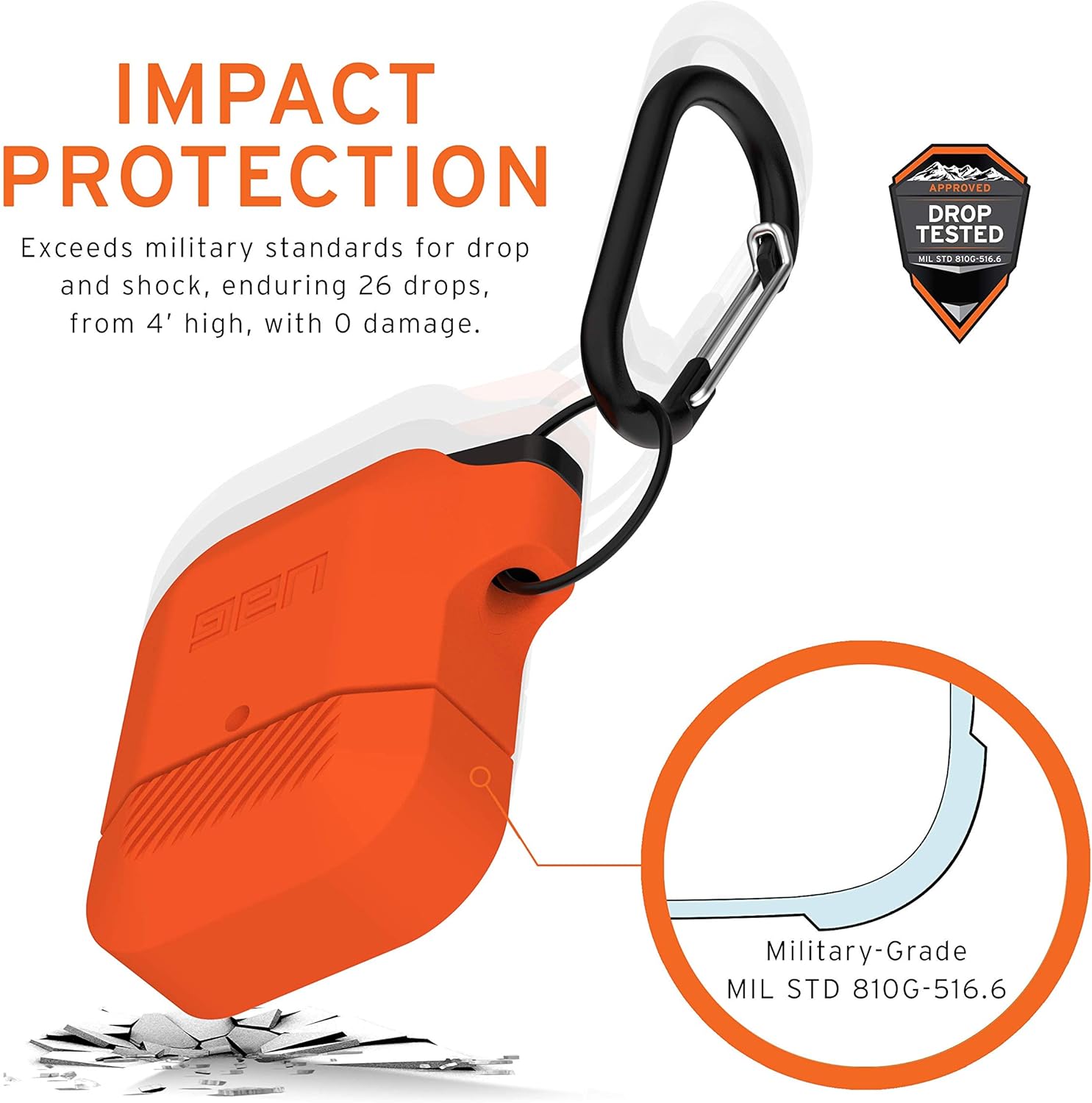 UAG Apple AirPods 1&2 Silicone Case - Orange & Grey