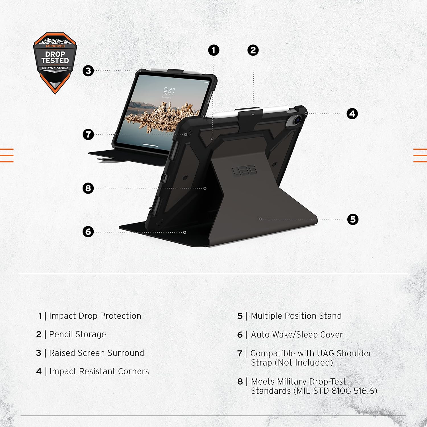 UAG iPad 10.9 2022 (10th Gen) Metropolis SE Case - Black