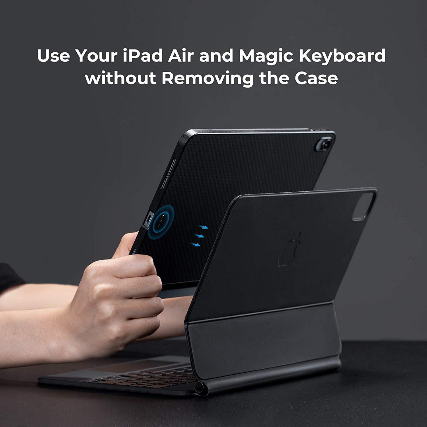 Pitaka  Aramid Fiber MagEZ Case for iPad Air 10.9" (2022/2020) - Black/Grey Twill