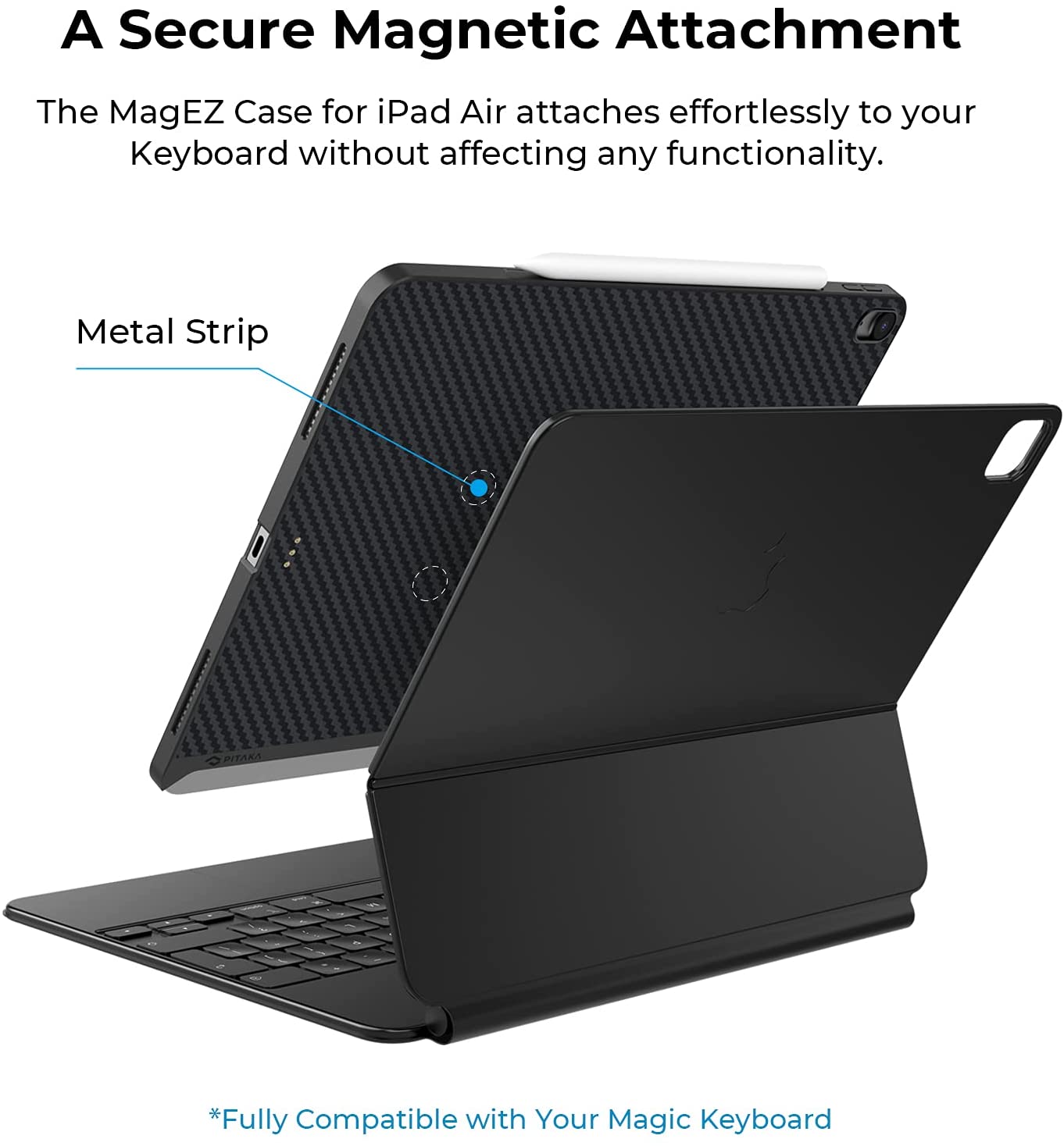 Pitaka  Aramid Fiber MagEZ Case for iPad Air 10.9" (2022/2020) - Black/Grey Twill