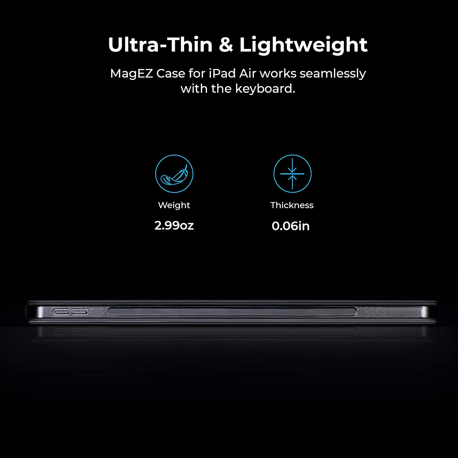 Pitaka  Aramid Fiber MagEZ Case for iPad Air 10.9" (2022/2020) - Black/Grey Twill