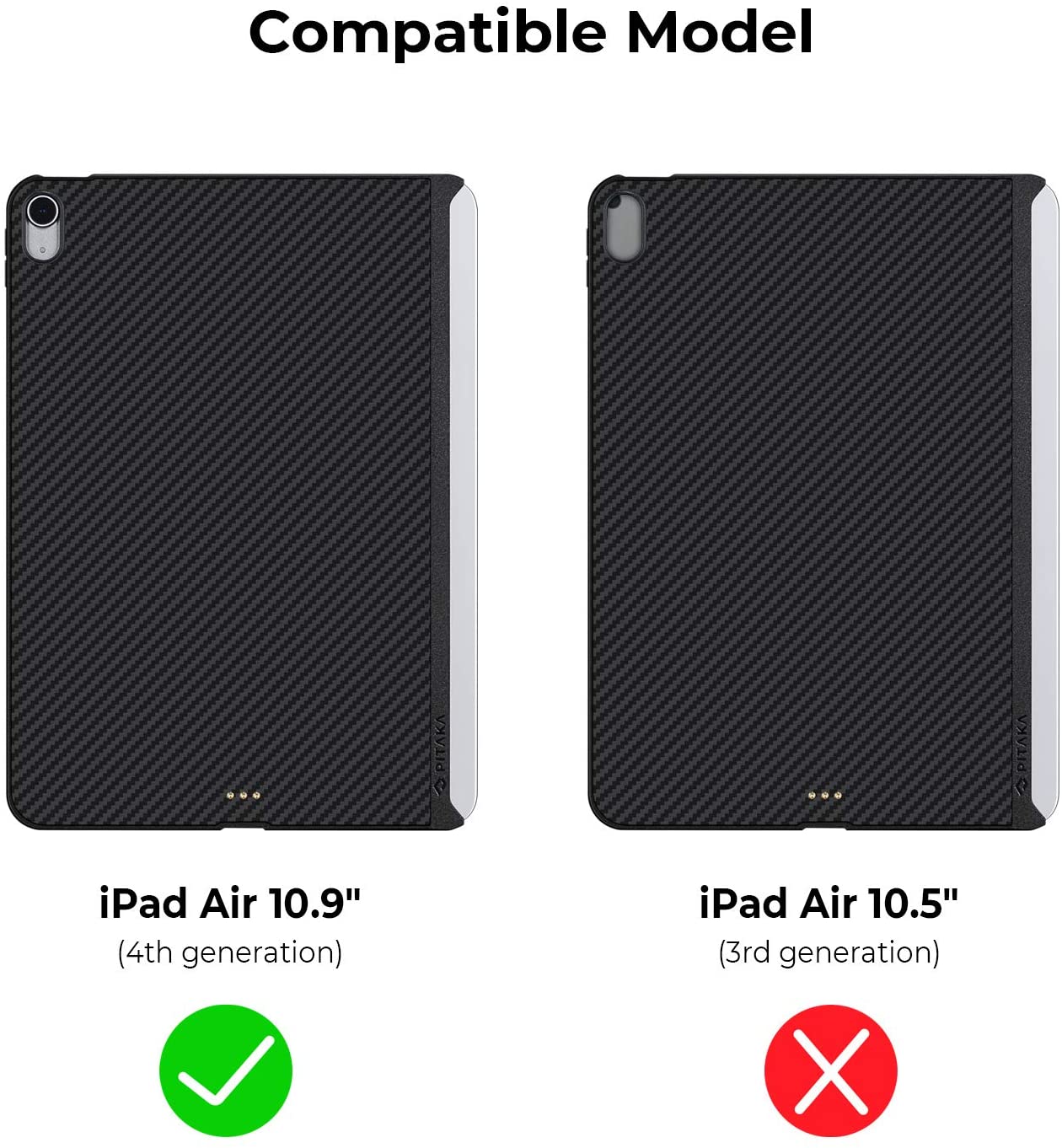 Pitaka  Aramid Fiber MagEZ Case for iPad Air 10.9" (2022/2020) - Black/Grey Twill