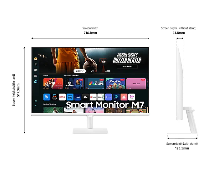 Samsung 32" M70D Smart Screen for Multi-Device Experience