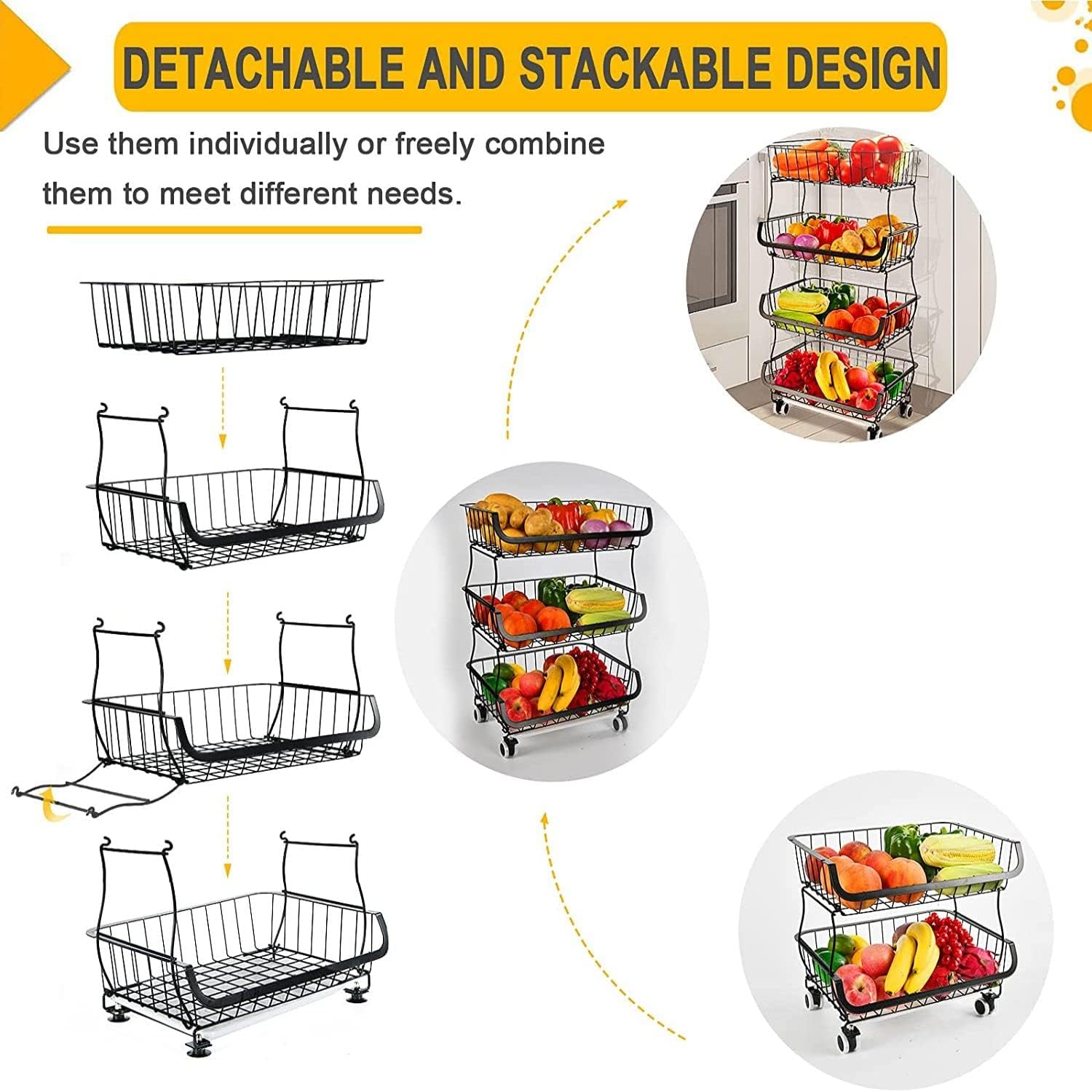 Miralux Fruit Basket 4-layer