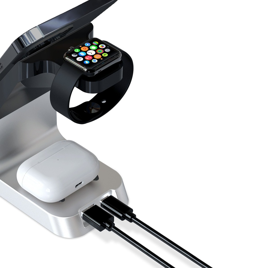 XPower WLS11 6 in 1 15w Magnetic Wireless Charging Station With Clock Display & Alarm Clock - Black