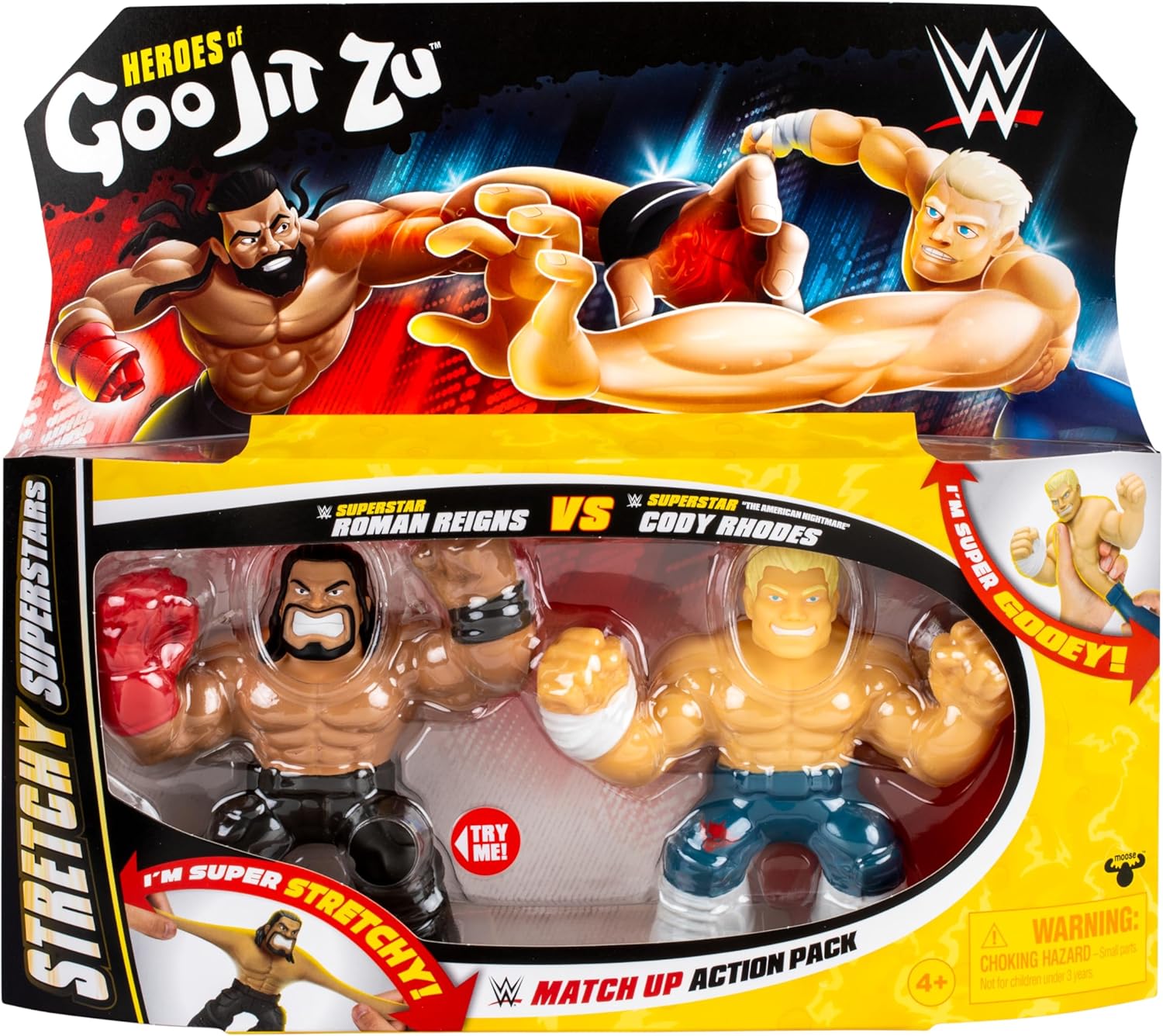 MOOSE ENTERPRISES Hero Goo Jit Zu Wwe Match Up Roman Reigns vs Cody Rhodes