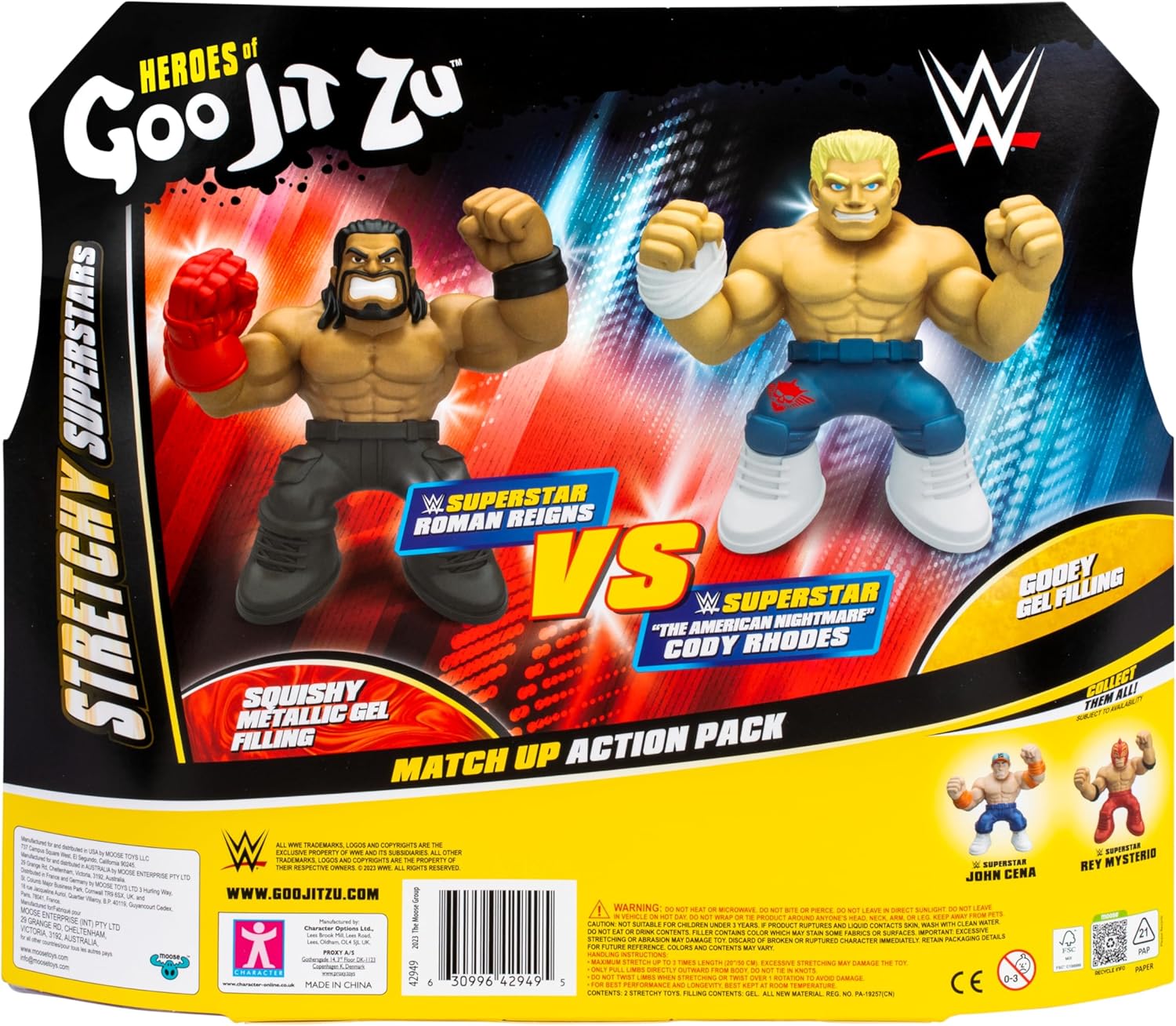 MOOSE ENTERPRISES Hero Goo Jit Zu Wwe Match Up Roman Reigns vs Cody Rhodes