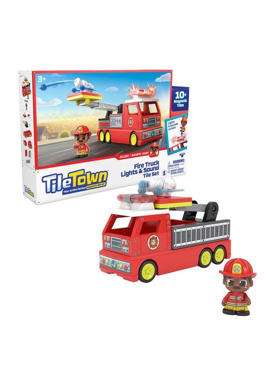 MOOSE ENTERPRISES Tile Town Fire Truck Lights and Sounds Tile Set