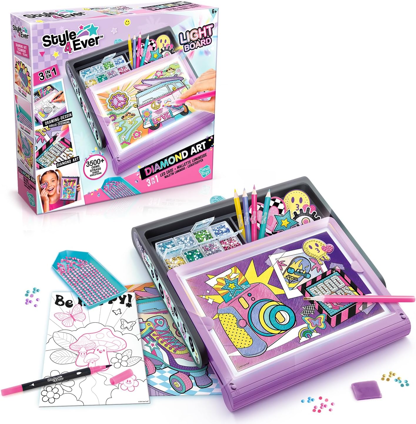 Canal Toys Style 4 Ever Diamond Art Studio 3-in-1 LED Case