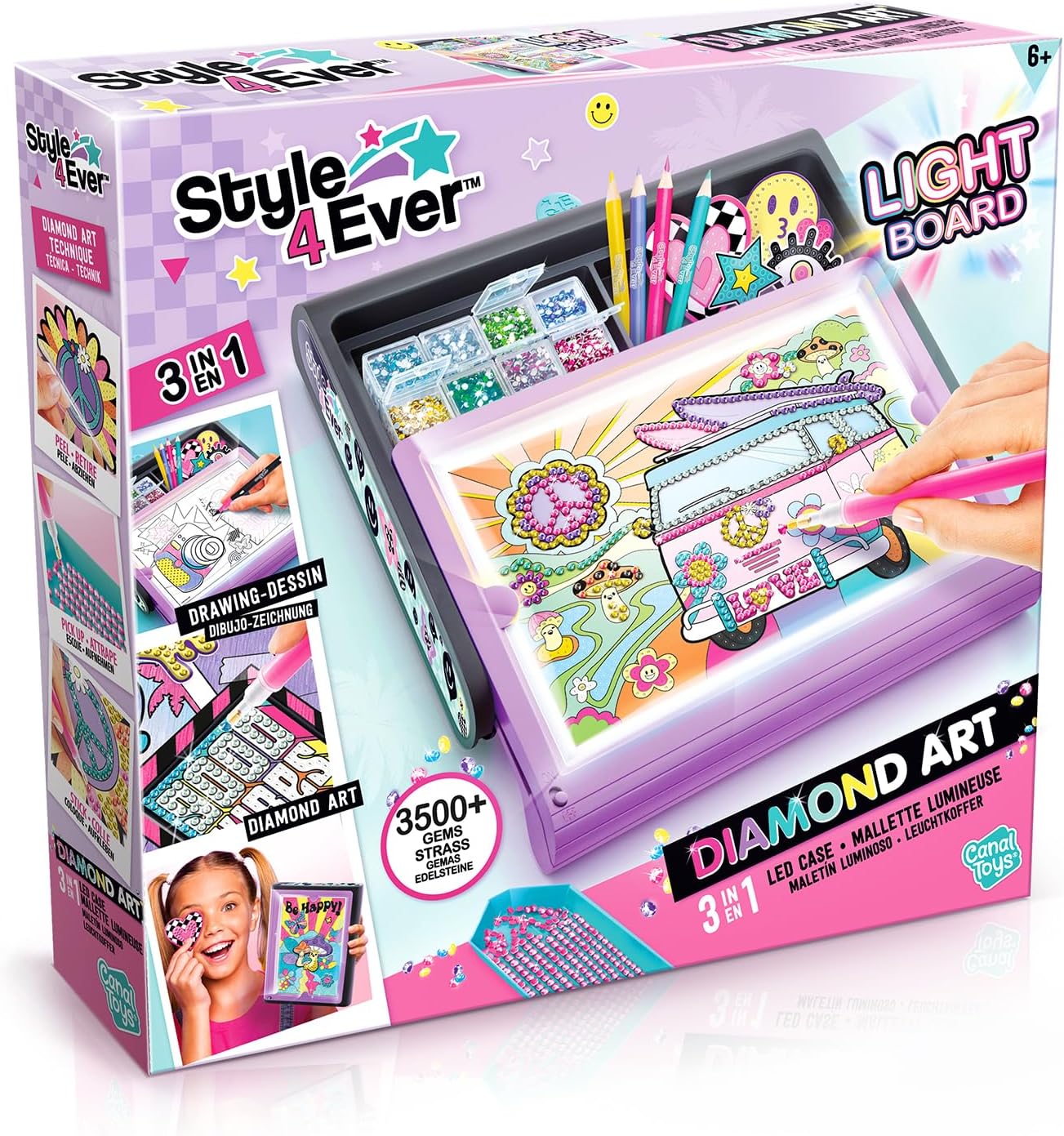 Canal Toys Style 4 Ever Diamond Art Studio 3-in-1 LED Case